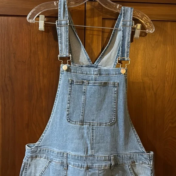 Denim Skinny Leg Overalls - Picture 2 of 6